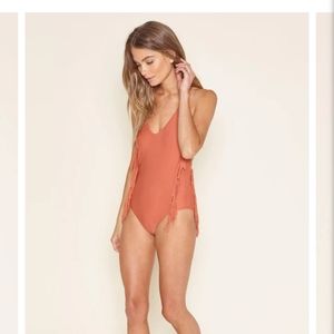 Amuse Society Kai Fringe One Piece Baked Clay Size Small